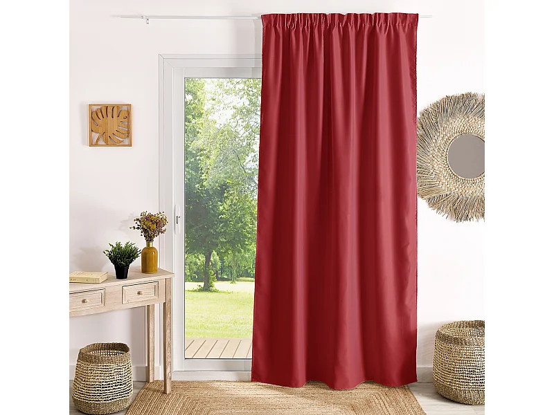 Verdunkelnder Gardinenvorhang mit Kräuselband, flammhemmend M1 Non Feu 140 x 260 cm