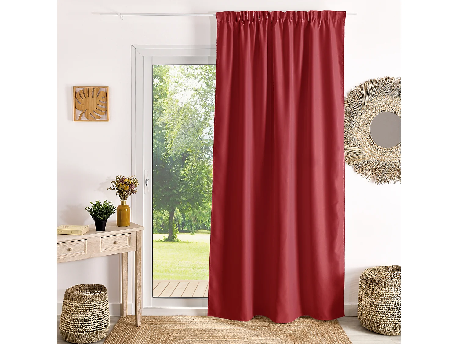 Verdunkelnder Gardinenvorhang mit Kräuselband, flammhemmend M1 Non Feu 140 x 260 cm