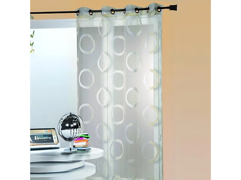 Voilage en organza jacquard ronds