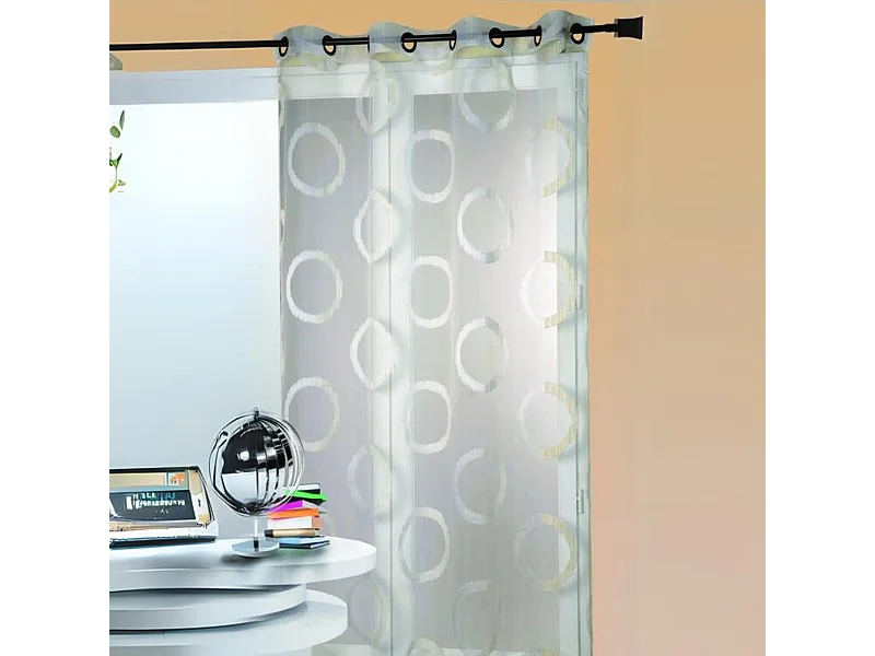 Voilage en organza jacquard ronds