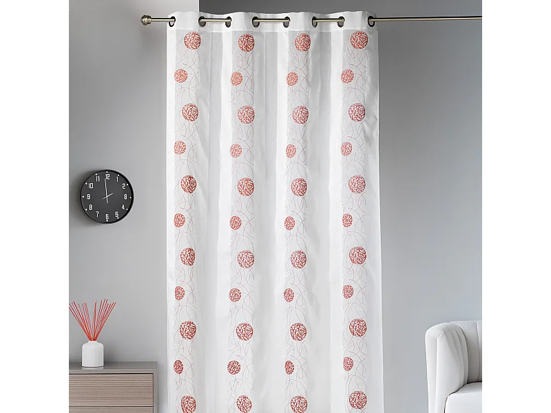 Visillo refinado fantasía bordado círculos