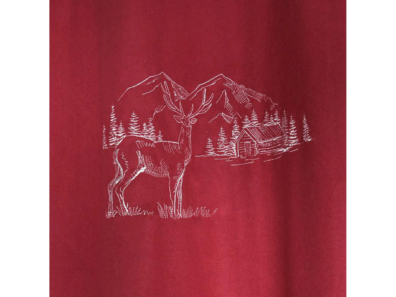Rideau cerf esprit chalet effet laine brodé