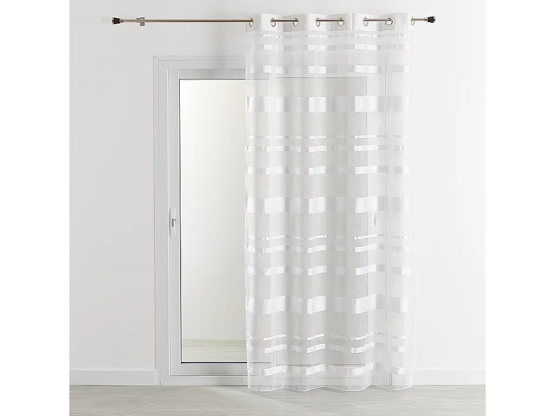 Voilage rayures horizontales tamisantes