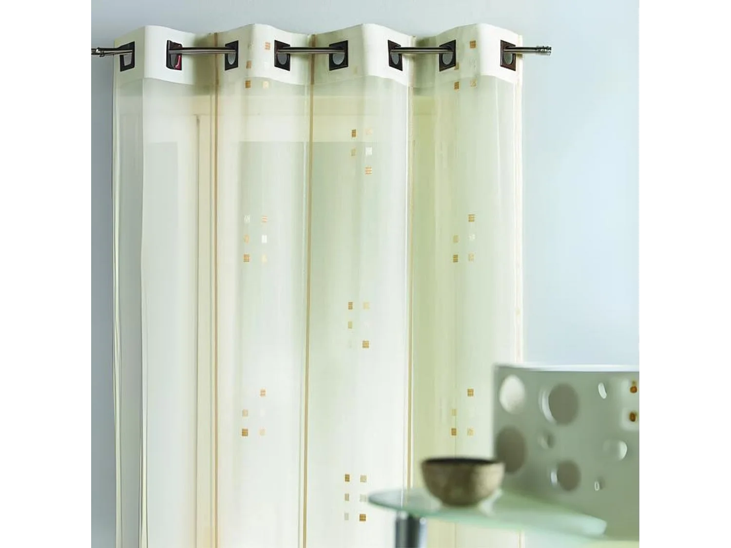 Jacquardvorhang mit kleinen Rechtecken