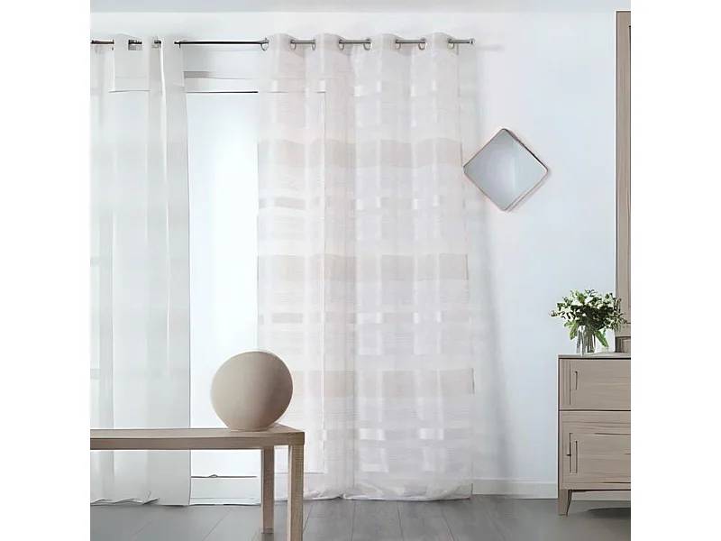 Voilage à Jeux de Rayures Colorées