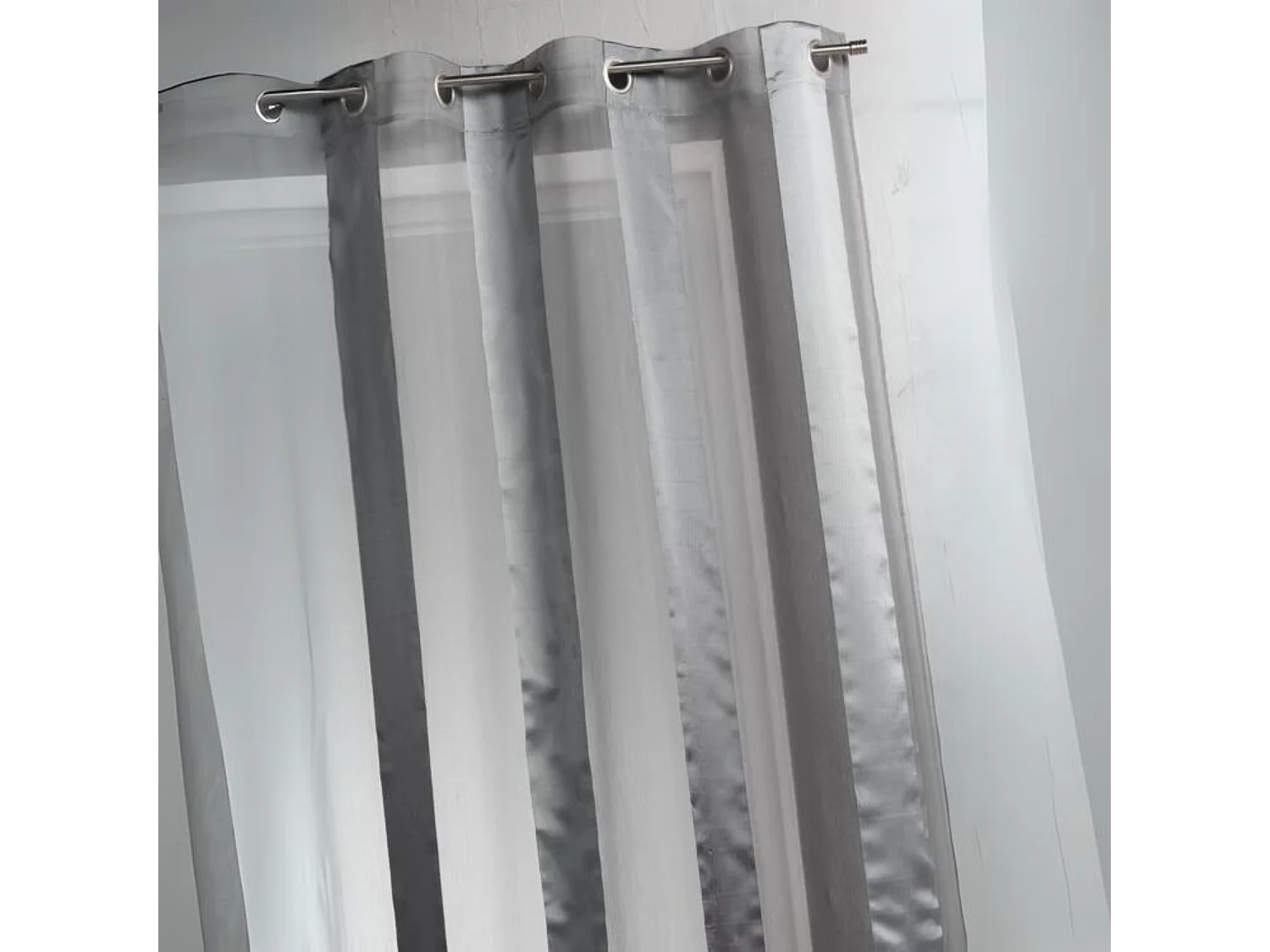 Visillo bicolor a rayas verticales