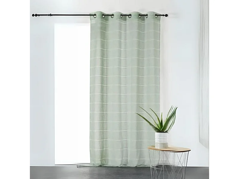 Gestreifter und lichtdurchlässiger Voile mit Kordelzug