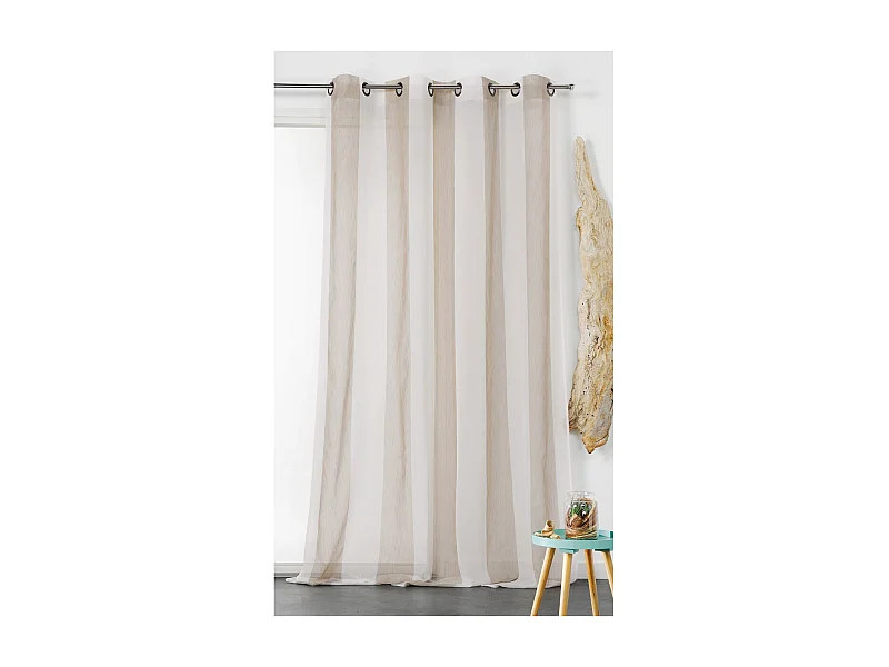 Voilage à rayures verticales colorées