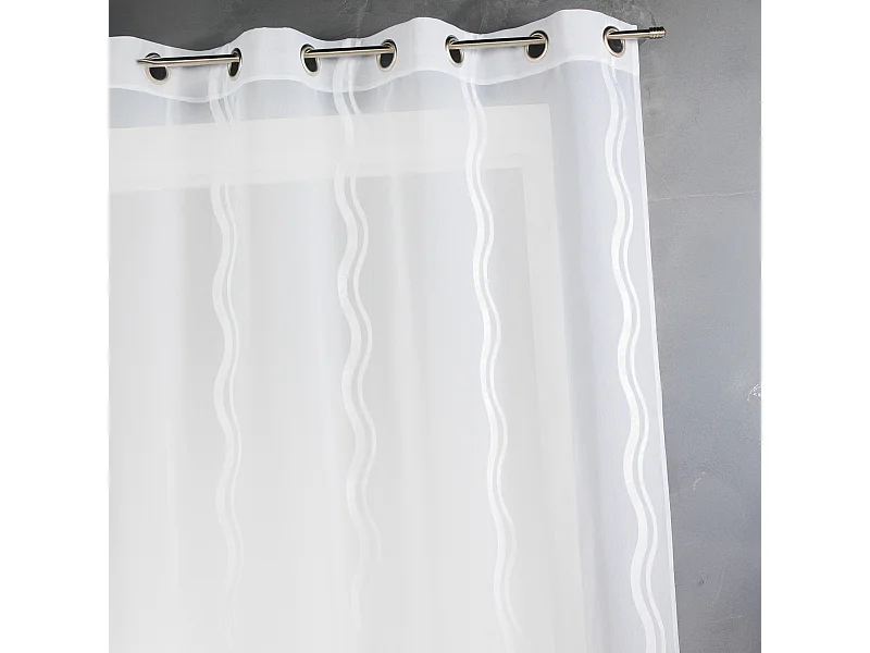 Voilage en jacquard à rayures verticales ondulées