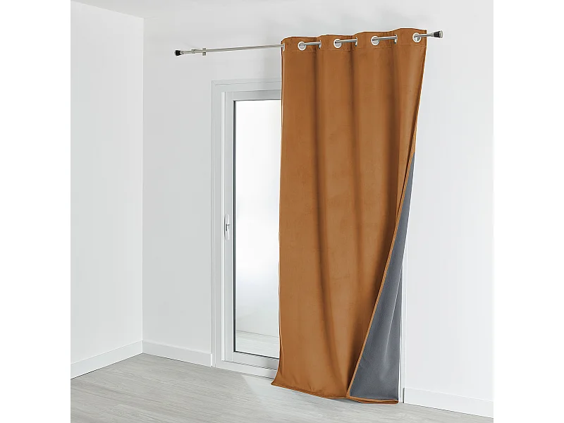 Cortina aislante y opaca de terciopelo forrada polar 135 x 280 cm