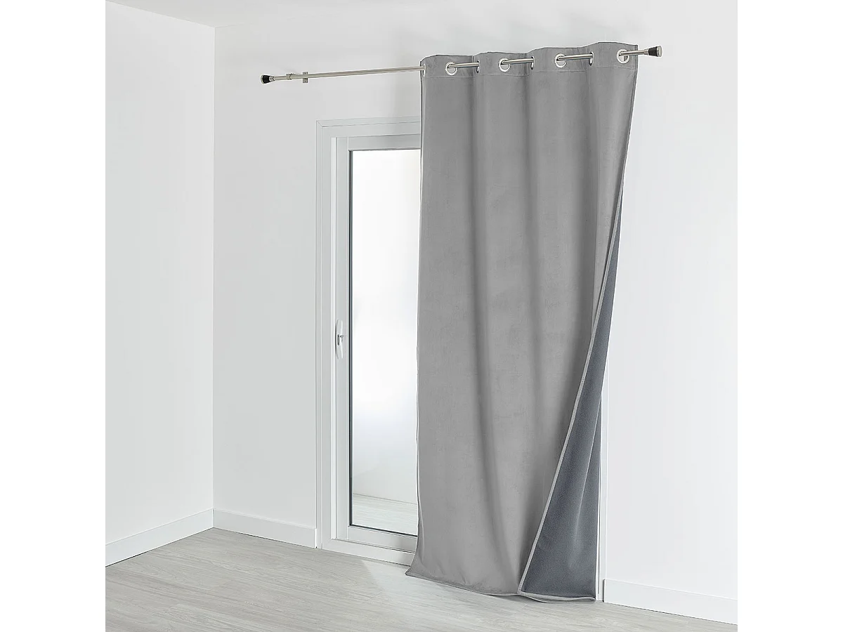 Cortina aislante y opaca de terciopelo forrada polar 135 x 280 cm