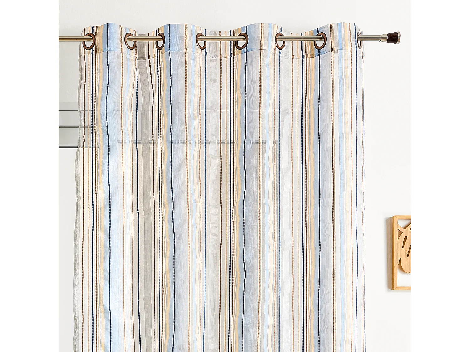 Cortina visillo de organza a rayas