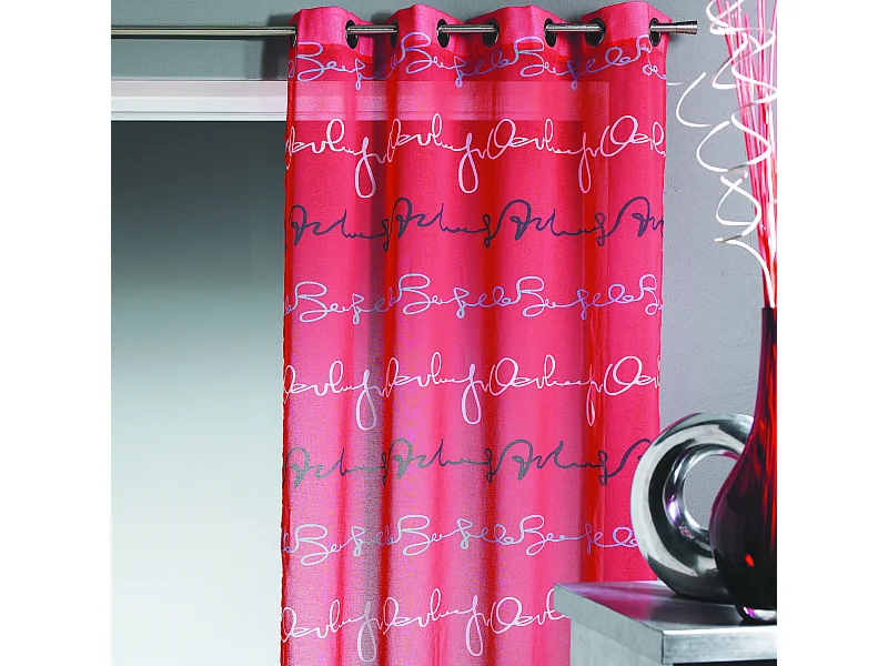 Vorhang aus Etamine mit einem Schriftmuster