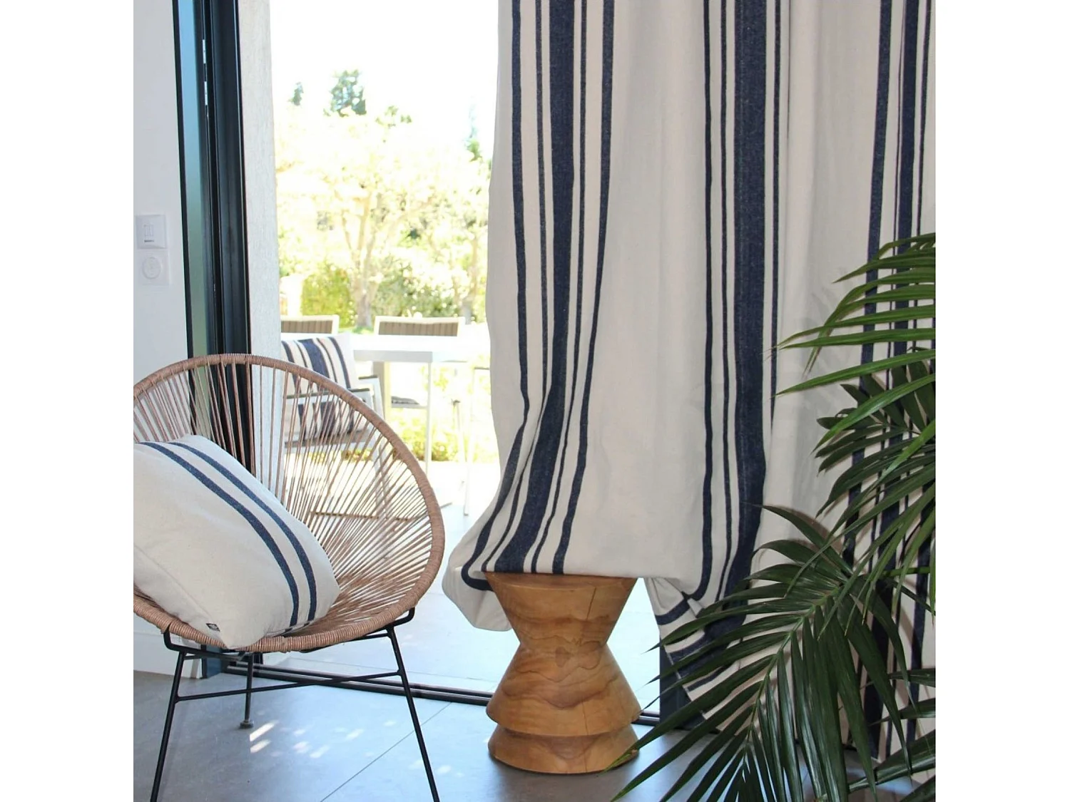 Rideau coton épais Rustique à oeillets