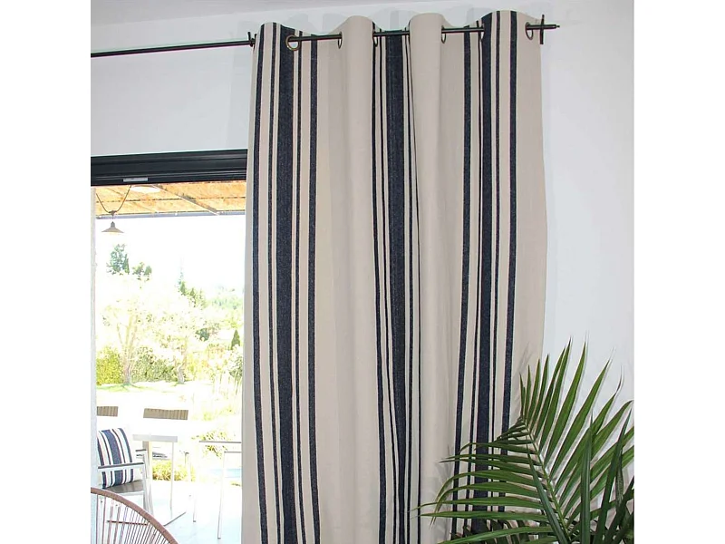 Cortina gruesa algodon rustico con ojales 150 x 250 cm