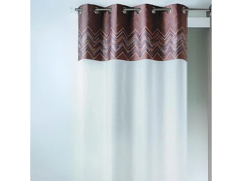 Visillo en jacquard con paramento superior galón