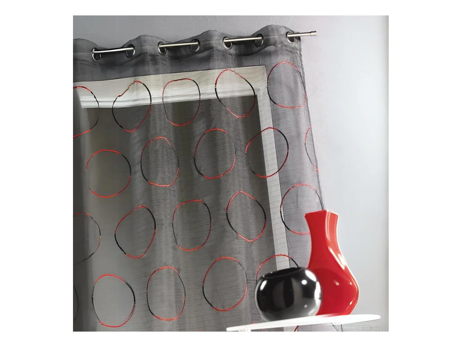 Voilage en Organza avec cercles brodés