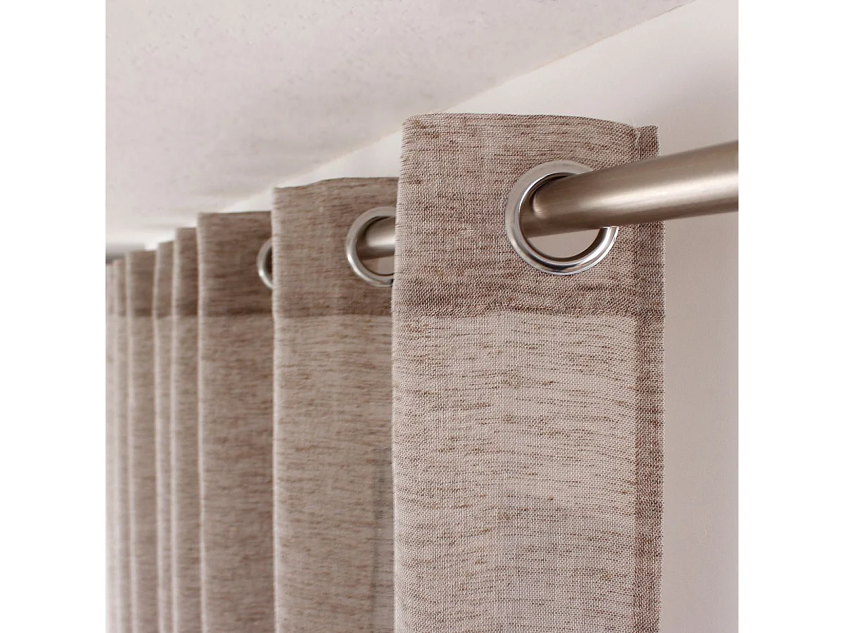 Rideau Voilage Effet Lin "Maya" 140x240cm Vison