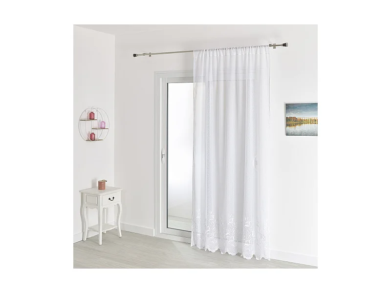 Voilage sablé base brodée