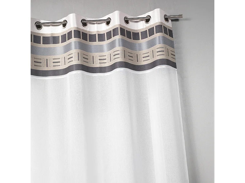 Visillo en estameña con paramento superior diseño