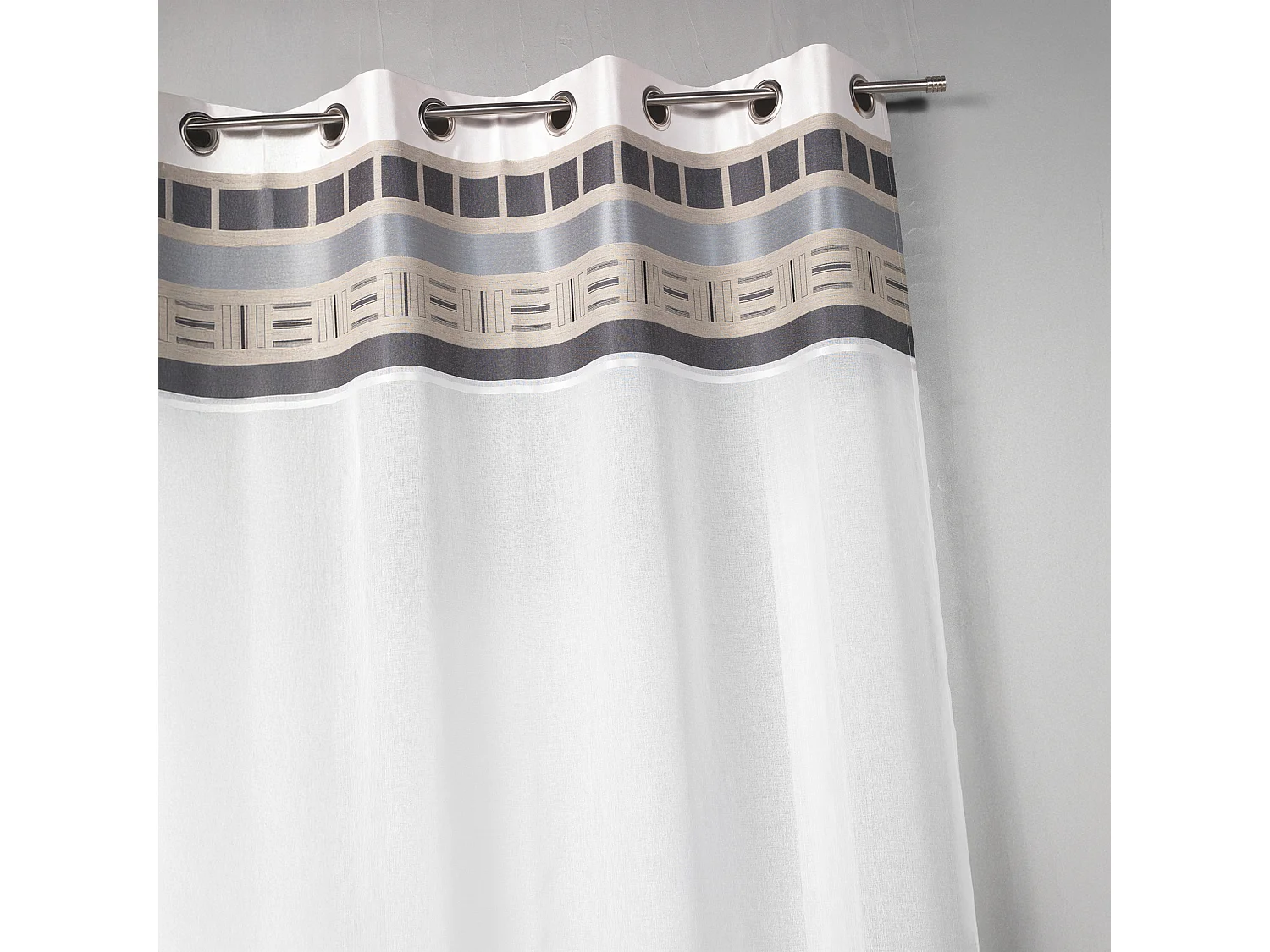 Voilage en étamine avec parement haut design