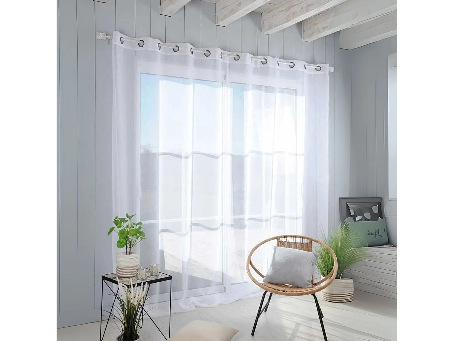 Voilage uni en grande largeur