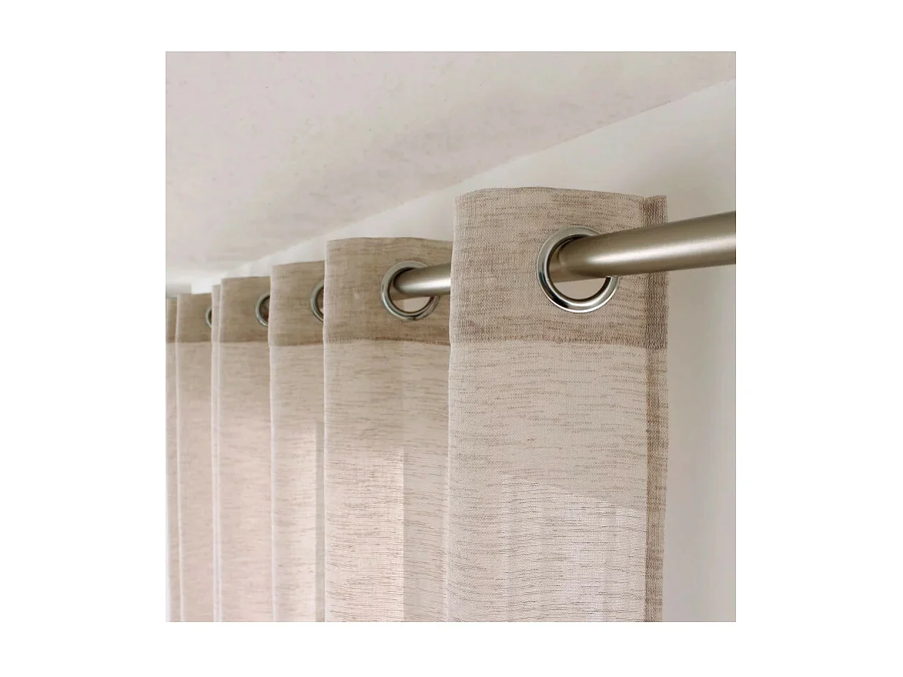 Rideau Voilage Effet Lin "Maya" 140x240cm Naturel