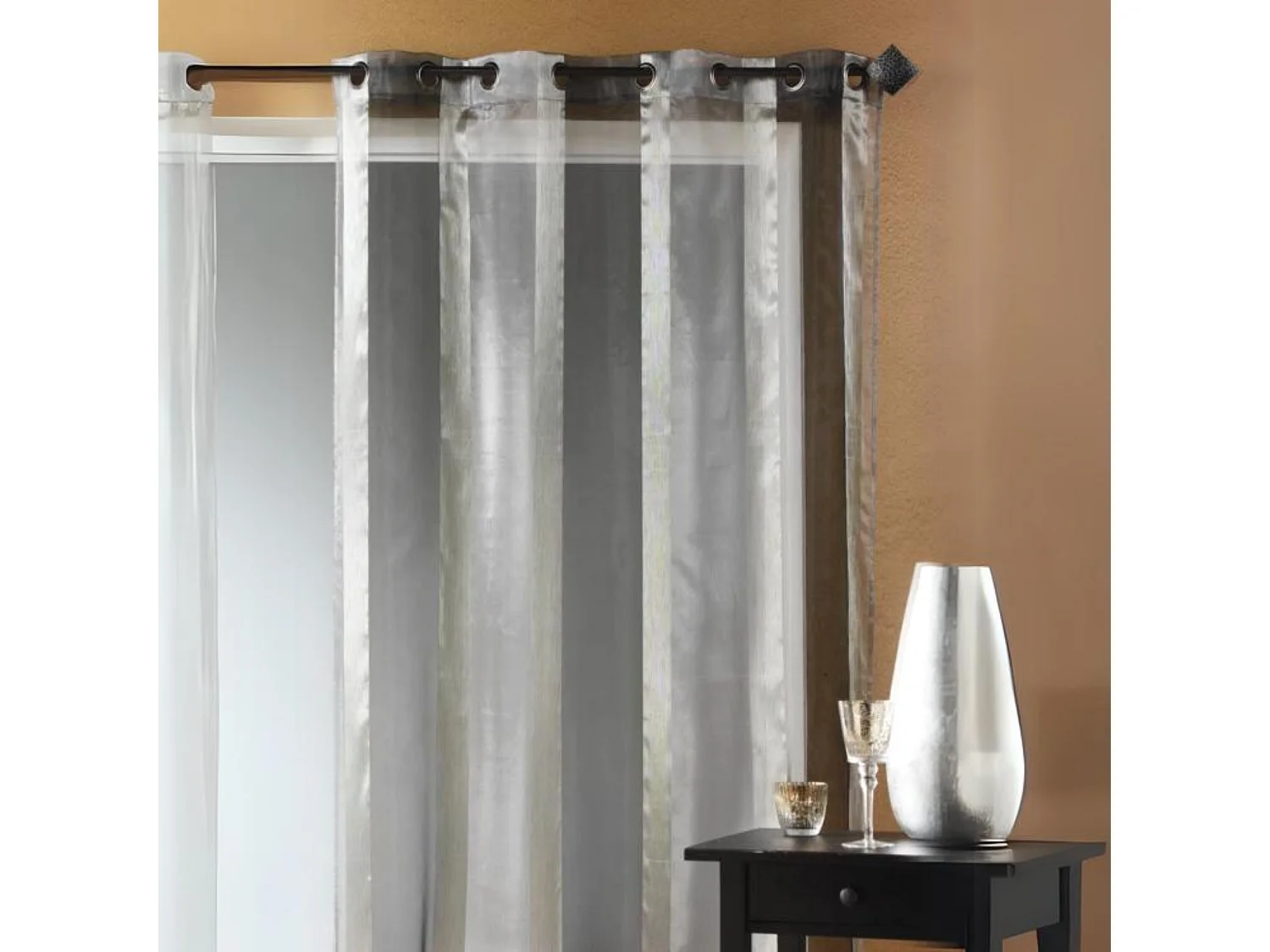 Voilage Organza rayure verticale