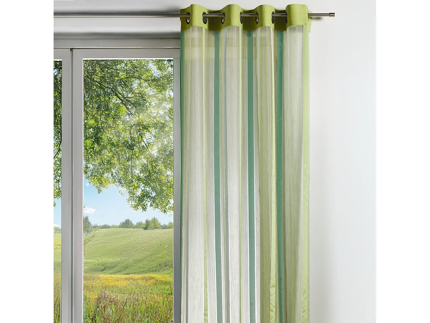 Rideau en organza à rayures verticales