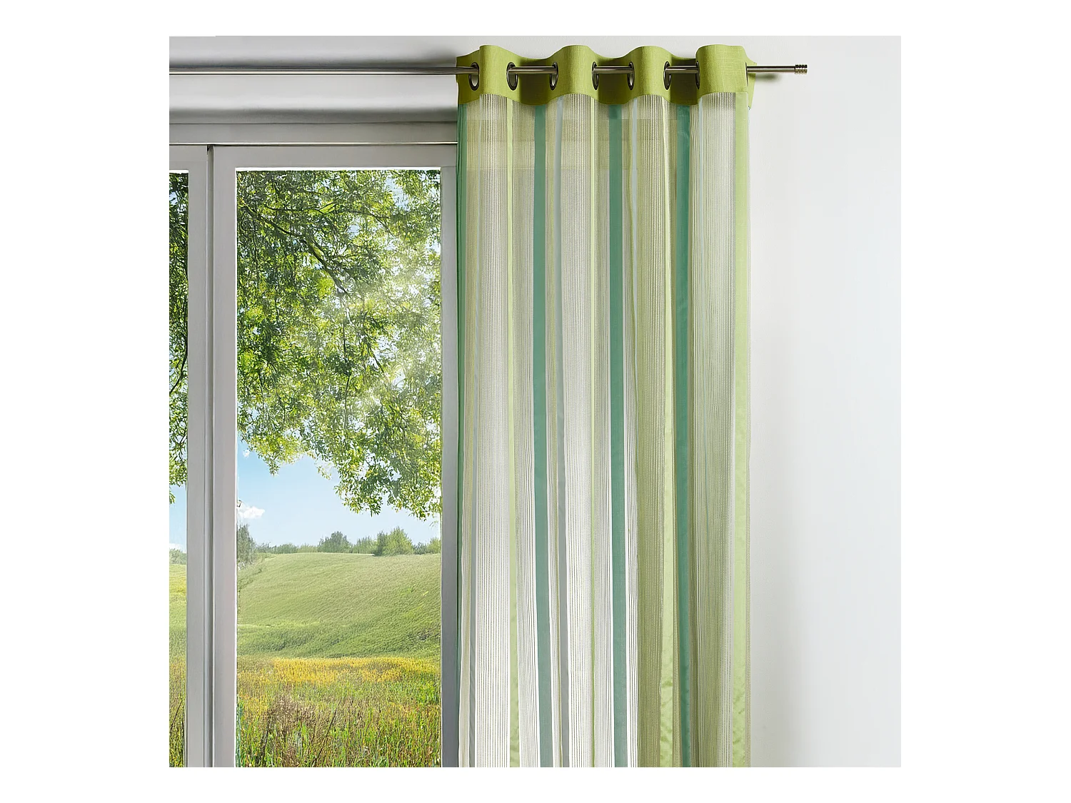 Rideau en organza à rayures verticales
