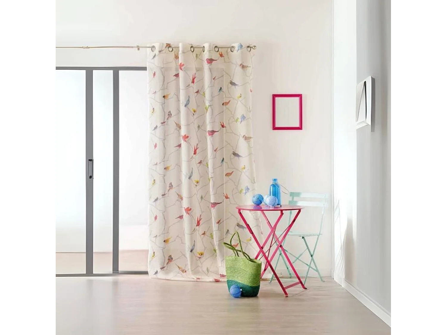 Velo bucólico estampado "Colibrí