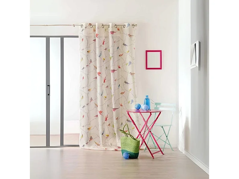 Velo bucólico estampado "Colibrí