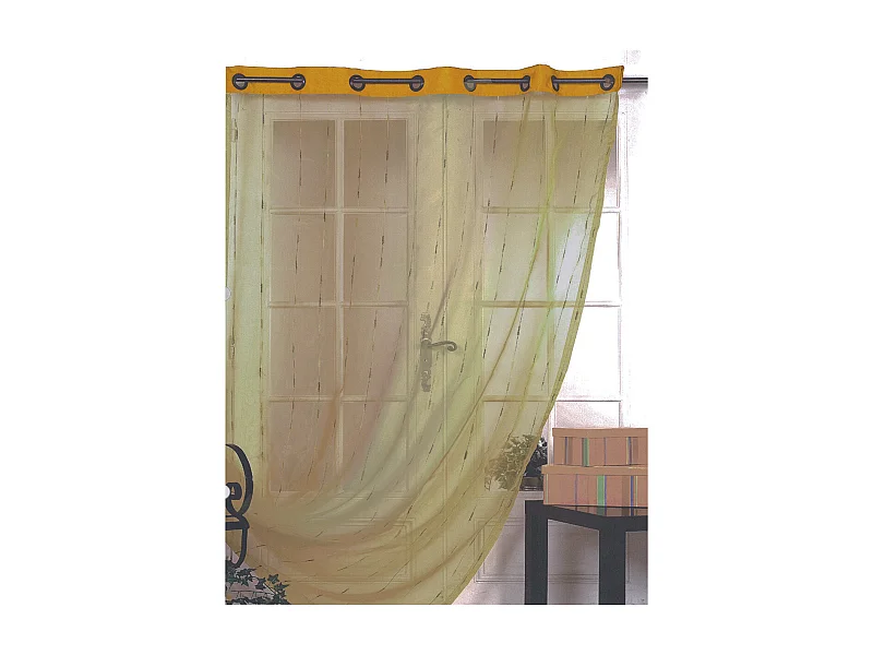 Voilage en Organza à Fines Rayures Brodées
