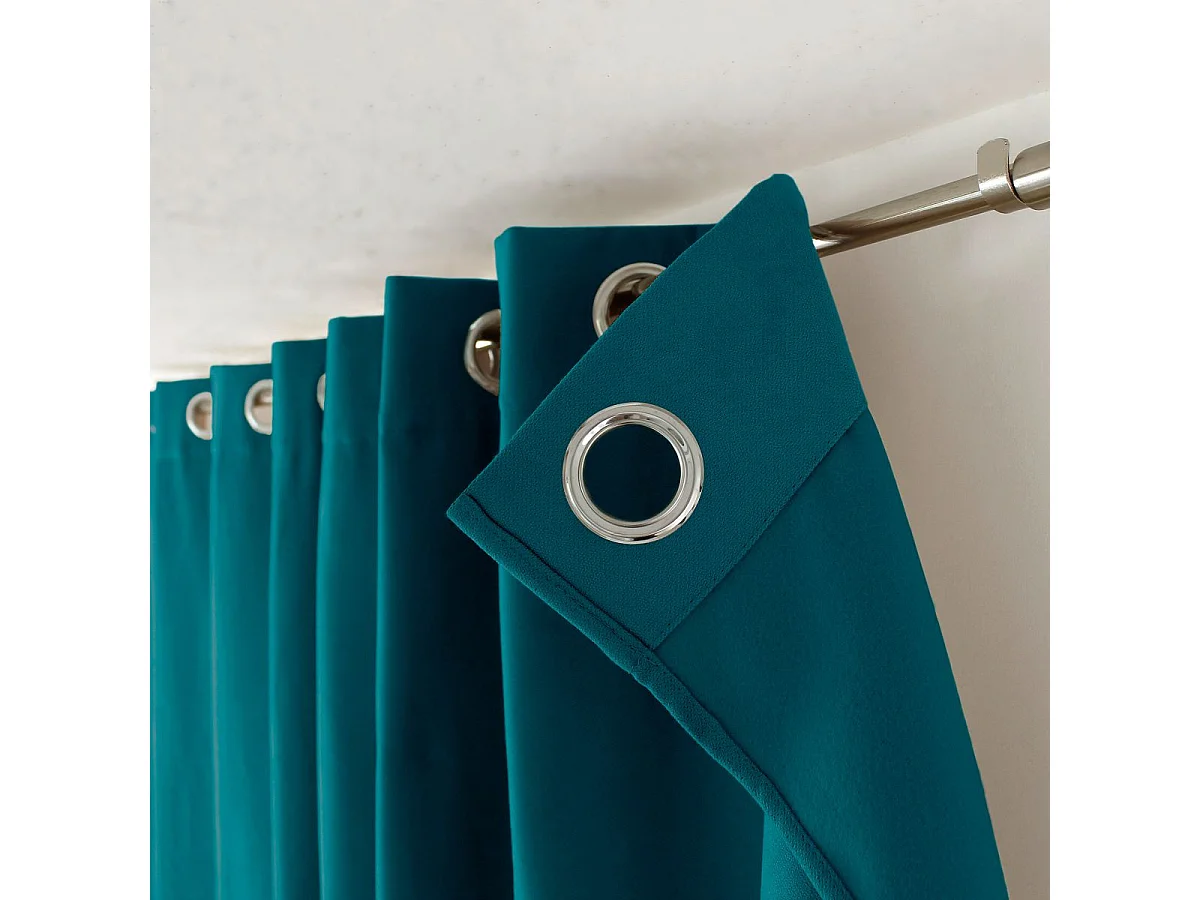 Rideau Thermique Occultant "Nordica" 135x240cm Bleu Canard