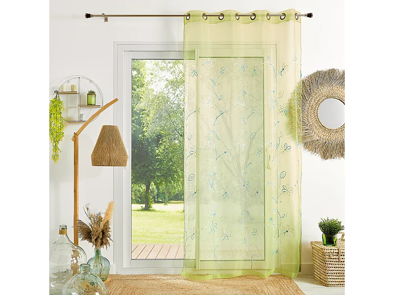 Cortinas Organza Bordadas hilo satinado