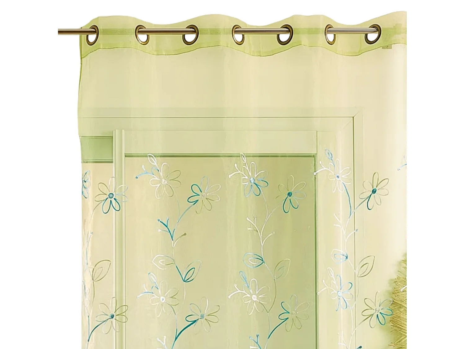 Cortinas Organza Bordadas hilo satinado