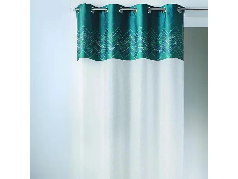 Visillo en jacquard con paramento superior galón