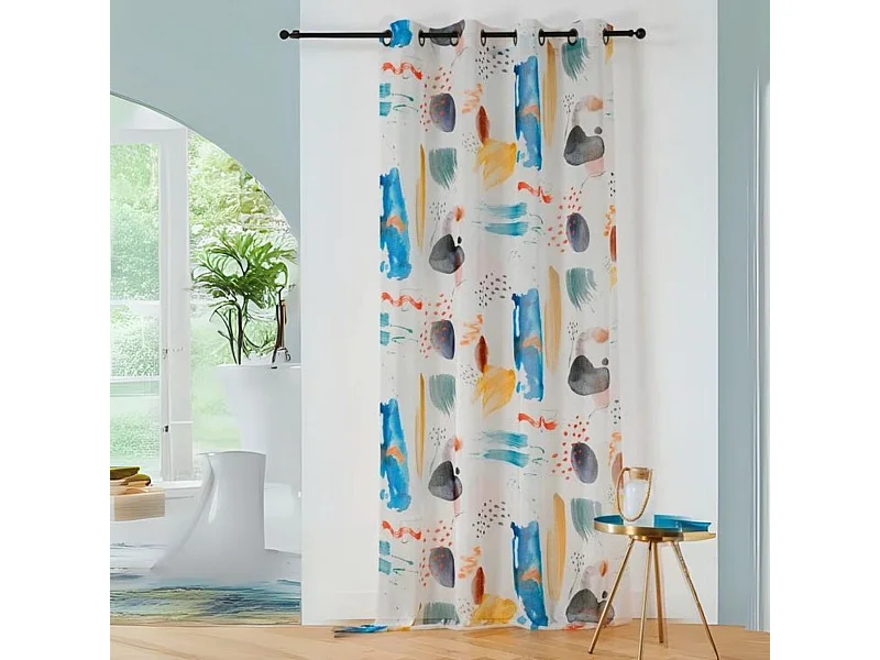 Voilage tamisant impressions abstraites