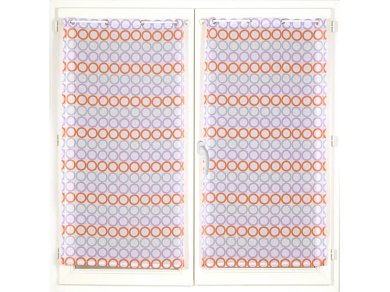 Paire de Petits voilages Rayures de "Cercles Colorés"