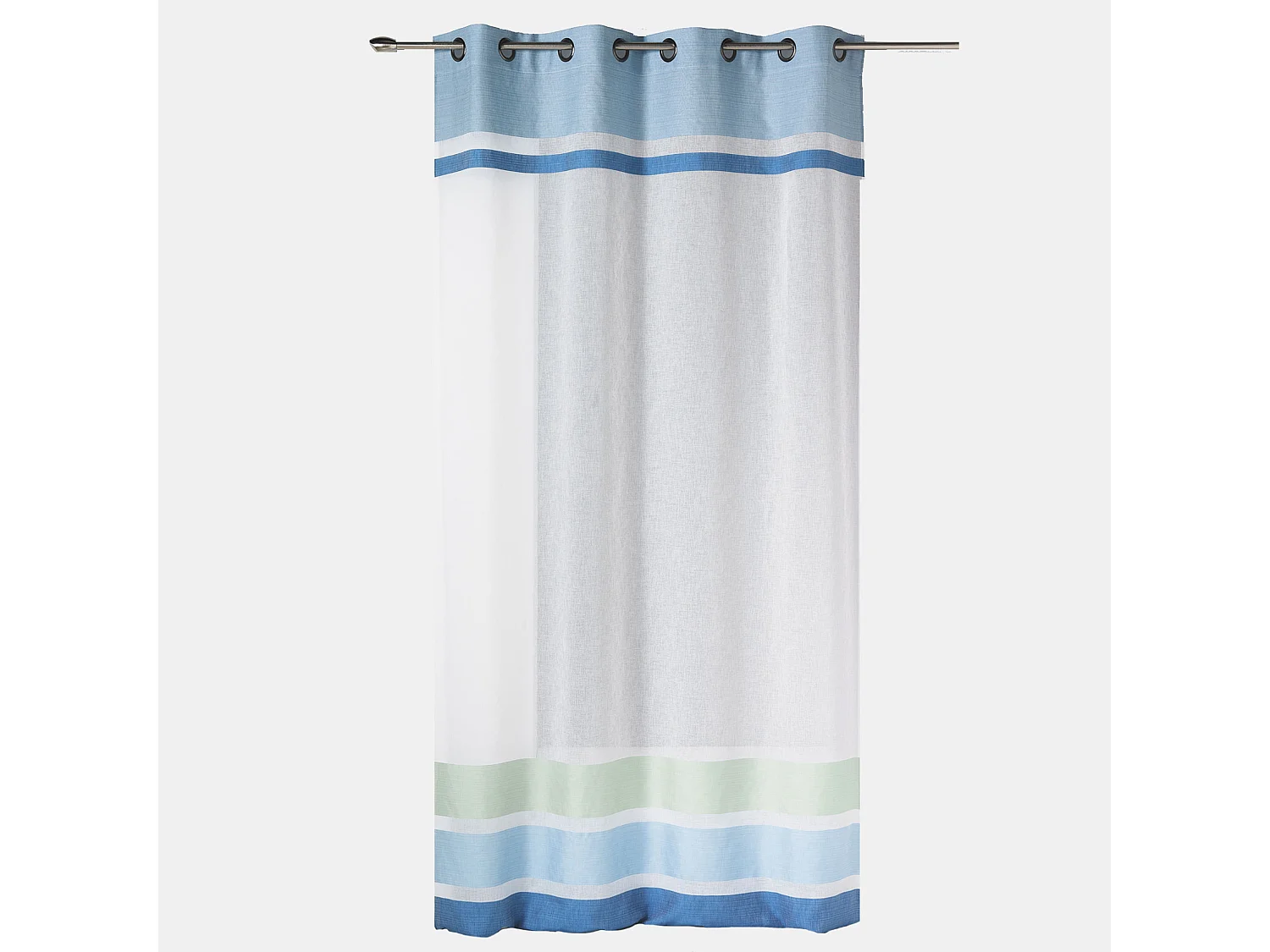 Visillo en estameña con paramento superior e inferior rayas