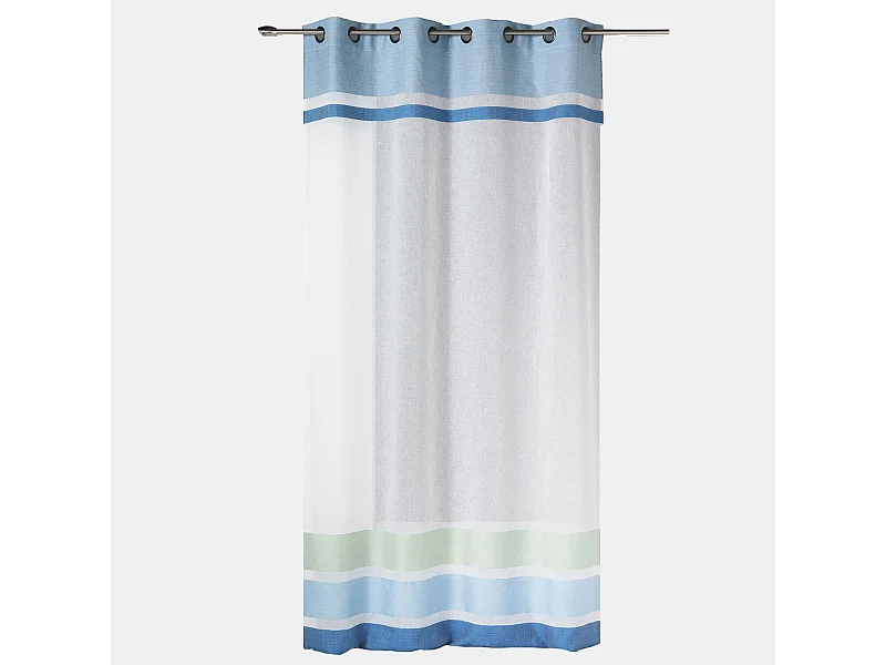 Visillo en estameña con paramento superior e inferior rayas