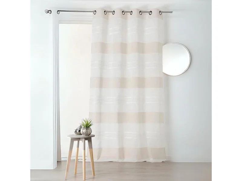 Voilage Blanc à Jeux de Rayures