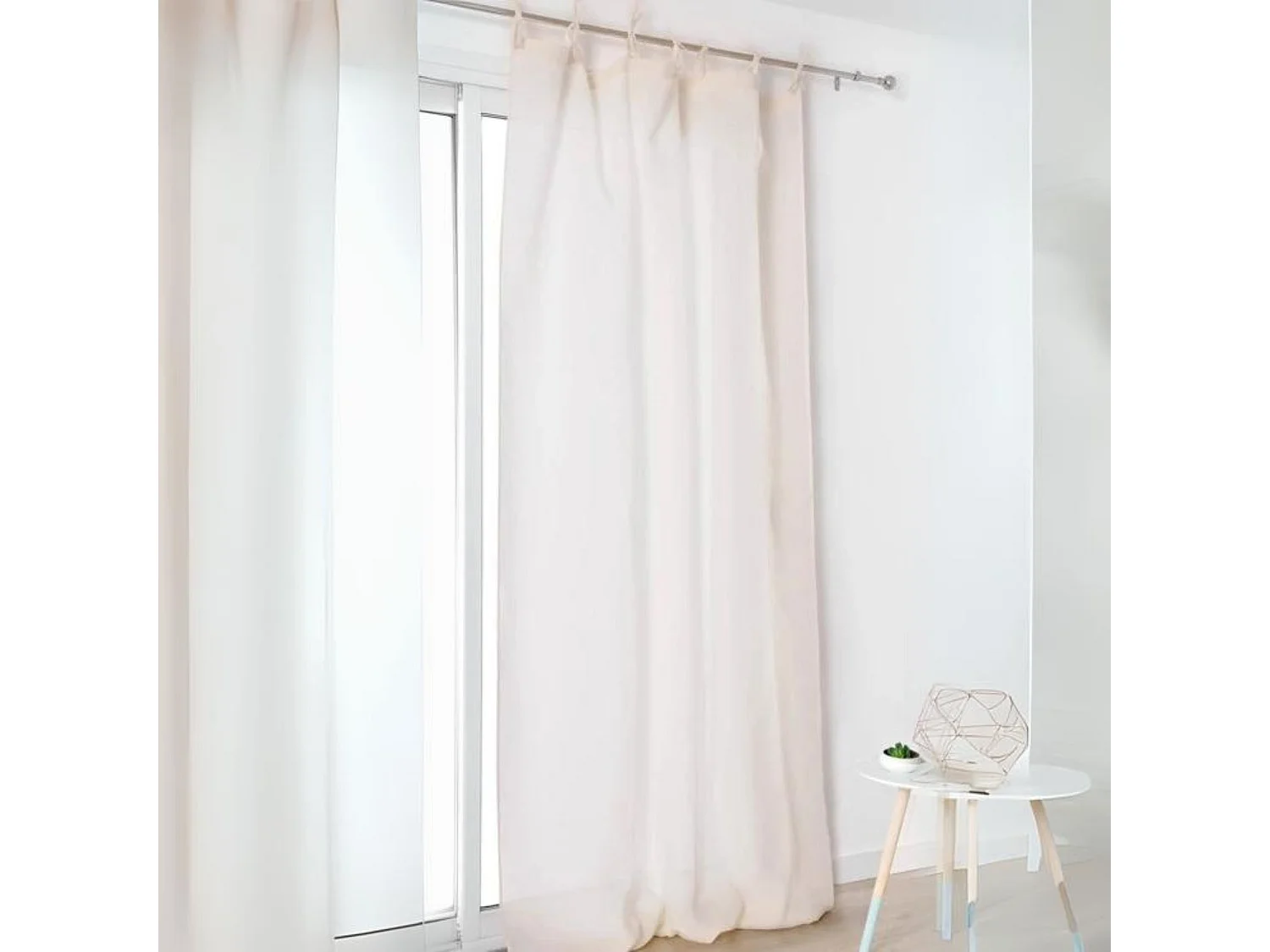 Visillo con lazos de 100% lino