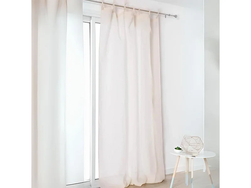 Visillo con lazos de 100% lino