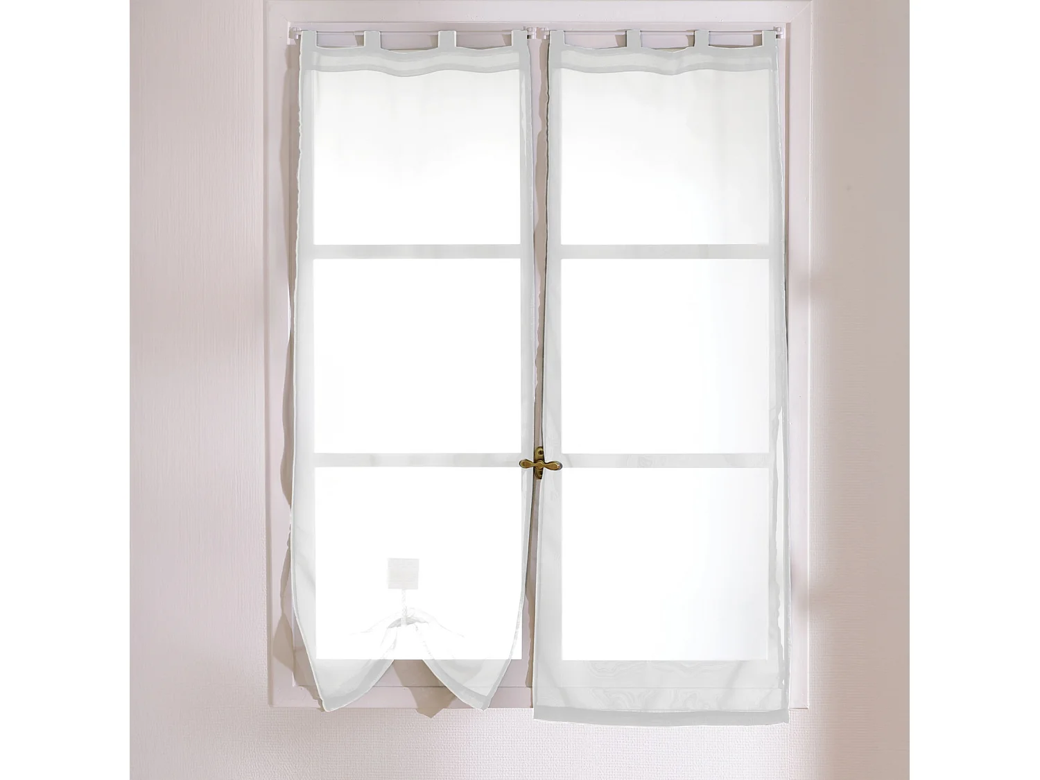 Paire de Voilages à Pates "Basic" 70x160cm Blanc