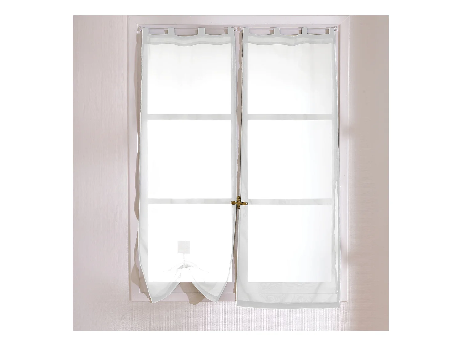 Petits voilages droits en polyester 5 passants