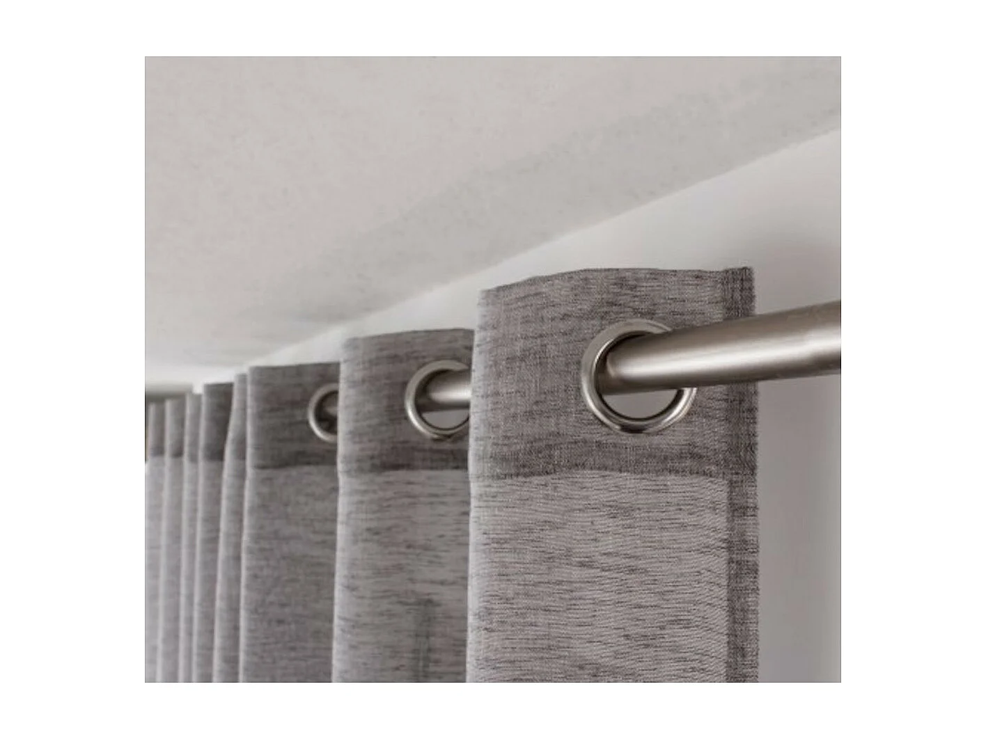 Rideau Voilage Effet Lin "Maya" 140x240cm Noir