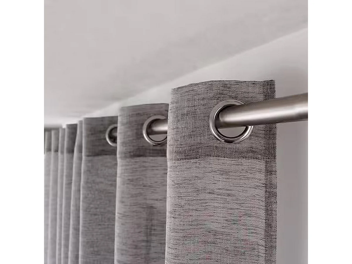 Rideau Voilage Effet Lin "Maya" 140x240cm Noir