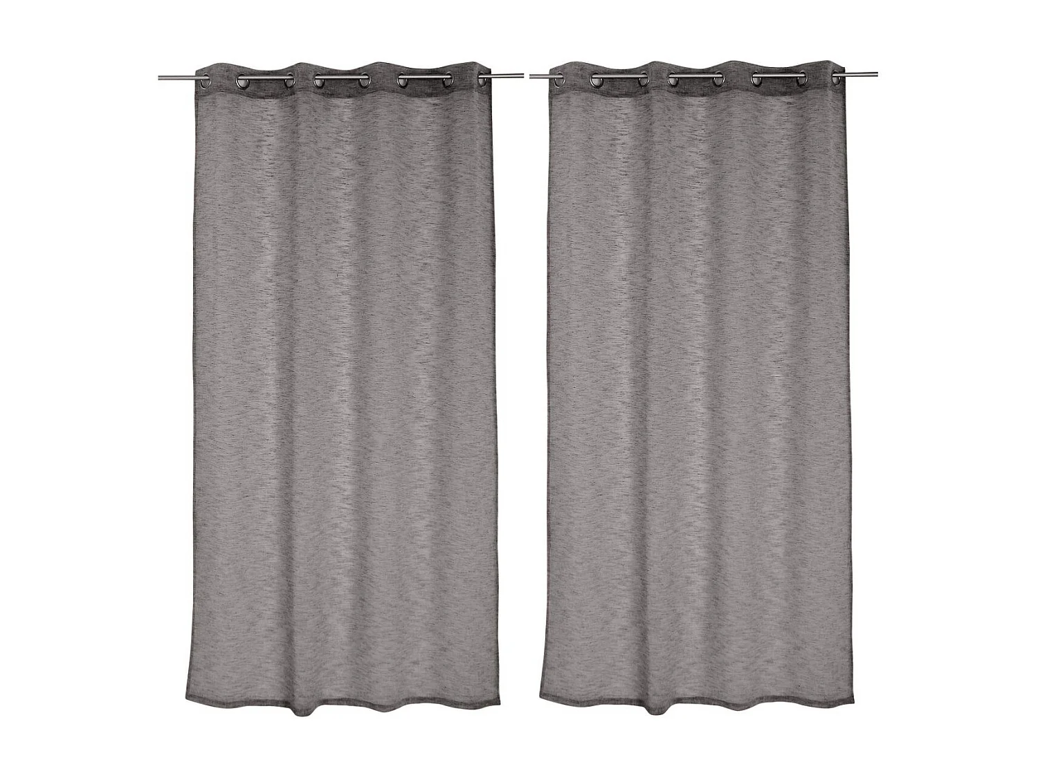 Rideau Voilage Effet Lin "Maya" 140x240cm Noir