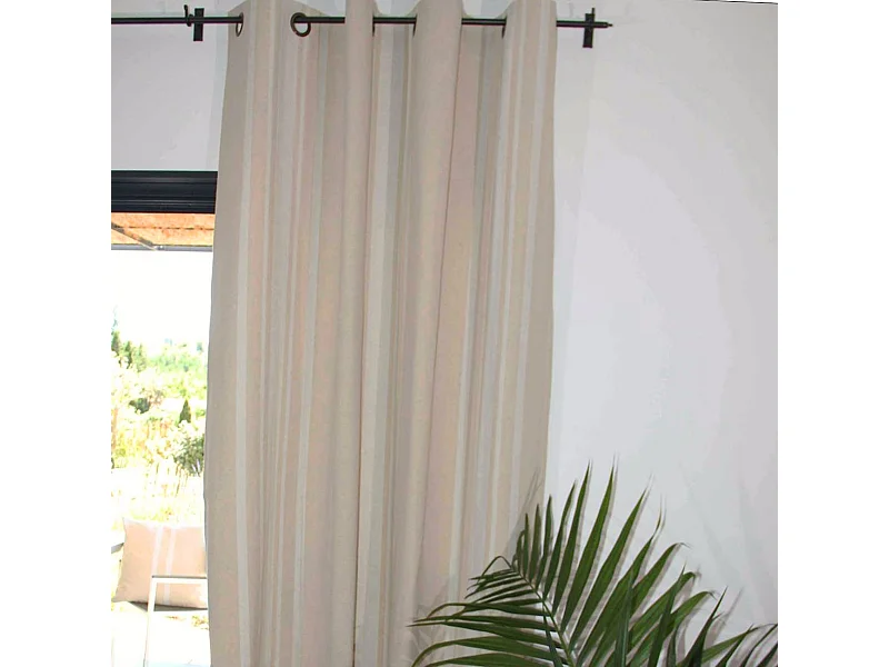 Cortina gruesa algodon rustico con ojales 150 x 250 cm